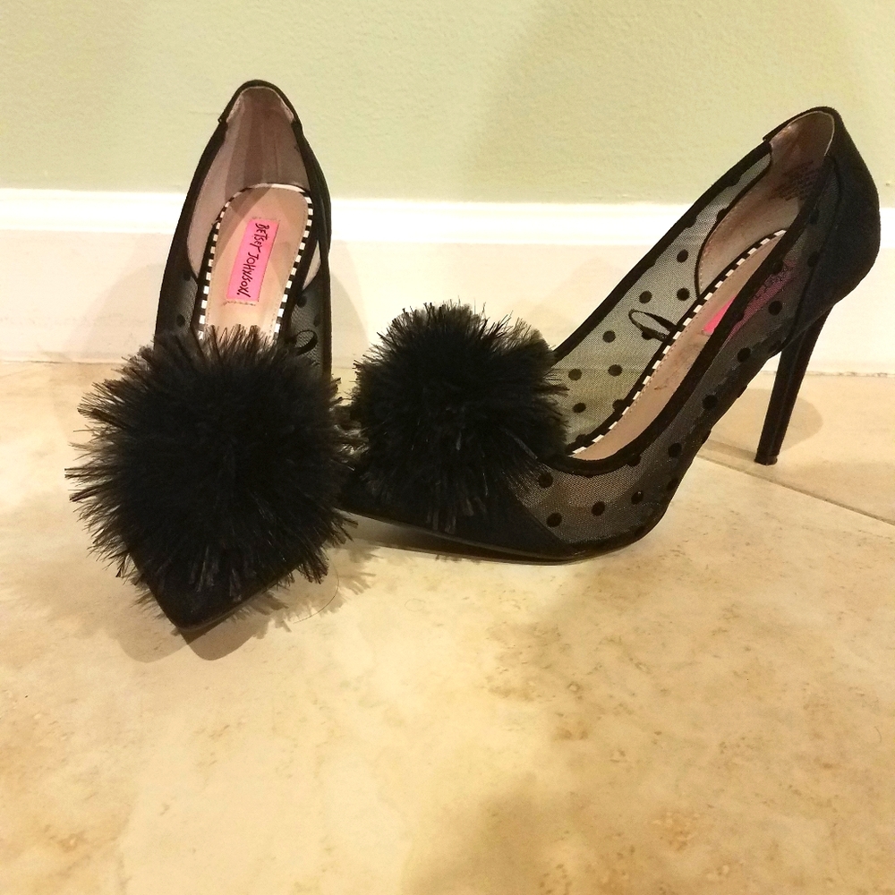 Betsey Johnson Pom Pom Heels